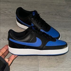 Nike Men's Court Vision Low Sneakers Blue Black White NEW
